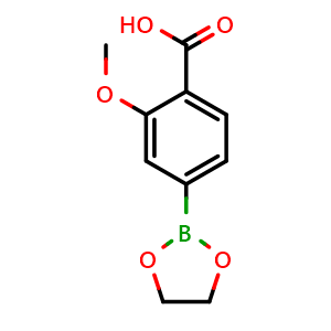 Chemical structure of 4-(1,3,2-Dioxaborolan-2-yl)-2-methoxybenzoic acid , AChemBlock AD290910