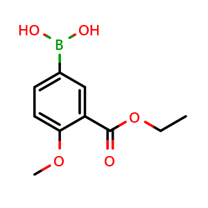 Chemical structure of (3-(Ethoxycarbonyl)-4-methoxyphenyl)boronic acid , AChemBlock AD290911
