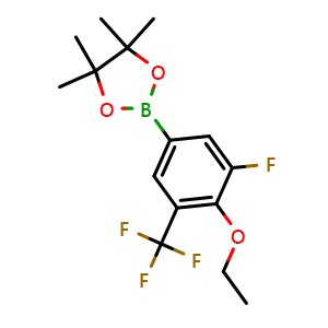 Chemical structure of 2-(4-Ethoxy-3-fluoro-5-(trifluoromethyl)phenyl)-4,4,5,5-tetramethyl-1,3,2-dioxaborolane , AChemBlock AD290918