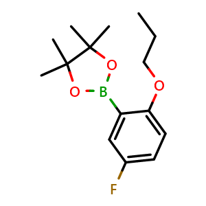Chemical structure of 2-(5-Fluoro-2-propoxyphenyl)-4,4,5,5-tetramethyl-1,3,2-dioxaborolane , AChemBlock AD290919