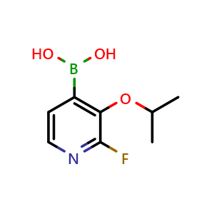 Chemical structure of (2-Fluoro-3-isopropoxypyridin-4-yl)boronic acid , AChemBlock AD290921