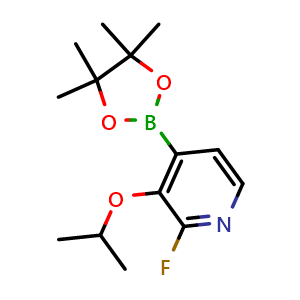 Chemical structure of 2-Fluoro-3-isopropoxy-4-(4,4,5,5-tetramethyl-1,3,2-dioxaborolan-2-yl)pyridine , AChemBlock AD290922