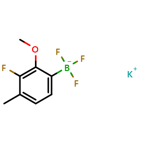 Chemical structure of Potassium (3-flouro-2-methoxy-4-methylphenyl)trifluoroborate , AChemBlock AD290931