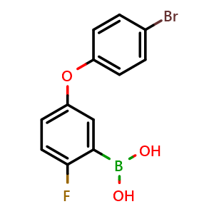 Chemical structure of 5-(4-Bromophenoxy)-2-fluorophenylboronic acid , AChemBlock AD290935
