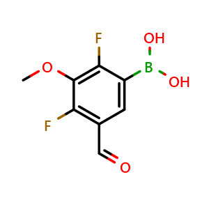 Chemical structure of 2,4-Difluoro-5-formyl-3-methoxyphenylboronic acid , AChemBlock AD290938