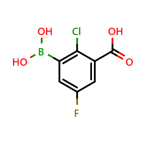 Chemical structure of 3-Borono-2-chloro-5-fluorobenzoic acid , AChemBlock AD290941