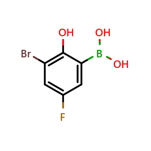 Chemical structure of (3-Bromo-5-fluoro-2-hydroxyphenyl)boronic acid , AChemBlock AD290953