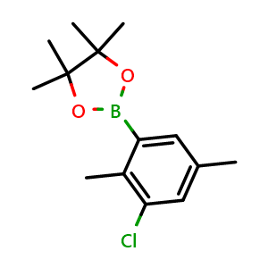 Chemical structure of 2-(3-Chloro-2,5-dimethylphenyl)-4,4,5,5-tetramethyl-1,3,2-dioxaborolane , AChemBlock AD290958