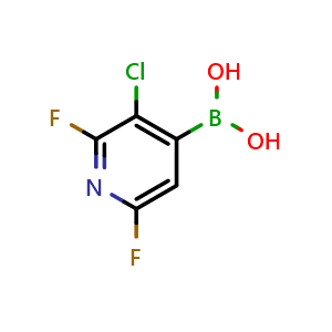 Chemical structure of (3-Chloro-2,6-difluoropyridin-4-yl)boronic acid , AChemBlock AD290960