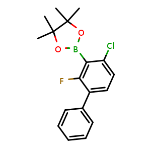 Chemical structure of 2-(4-Chloro-2-fluoro-[1,1'-biphenyl]-3-yl)-4,4,5,5-tetramethyl-1,3,2-dioxaborolane , AChemBlock AD290968