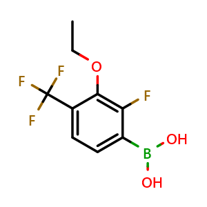 Chemical structure of (3-Ethoxy-2-fluoro-4-(trifluoromethyl)phenyl)boronic acid , AChemBlock AD290978