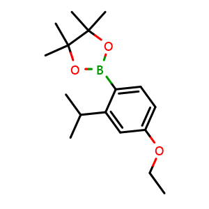 Chemical structure of 2-(4-Ethoxy-2-isopropylphenyl)-4,4,5,5-tetramethyl-1,3,2-dioxaborolane , AChemBlock AD290979