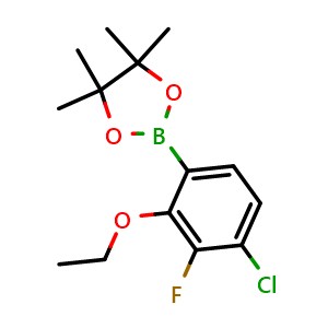 Chemical structure of 2-(4-Chloro-2-ethoxy-3-fluorophenyl)-4,4,5,5-tetramethyl-1,3,2-dioxaborolane , AChemBlock AD290986