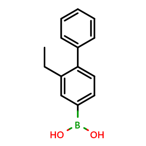 Chemical structure of (2-Ethyl-[1,1'-biphenyl]-4-yl)boronic acid , AChemBlock AD290987