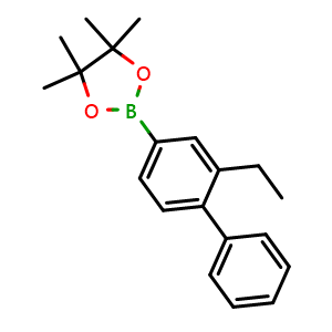 Chemical structure of 2-(2-Ethyl-[1,1'-biphenyl]-4-yl)-4,4,5,5-tetramethyl-1,3,2-dioxaborolane , AChemBlock AD290988