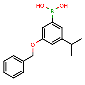 Chemical structure of (3-(Benzyloxy)-5-isopropylphenyl)boronic acid , AChemBlock AD290992