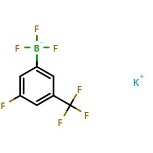Chemical structure of Potassium trifluoro(3-fluoro-5-(trifluoromethyl)phenyl)borate , AChemBlock AD290995
