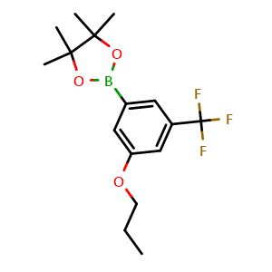 Chemical structure of 4,4,5,5-Tetramethyl-2-(3-propoxy-5-(trifluoromethyl)phenyl)-1,3,2-dioxaborolane , AChemBlock AD290999