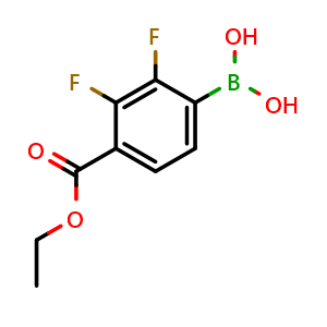 Chemical structure of (4-(Ethoxycarbonyl)-2,3-difluorophenyl)boronic acid , AChemBlock AD291000