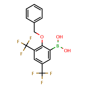 Chemical structure of (2-(Benzyloxy)-3,5-bis(trifluoromethyl)phenyl)boronic acid , AChemBlock AD291003