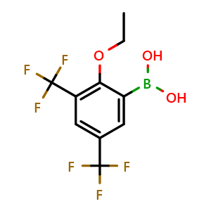 Chemical structure of (2-Ethoxy-3,5-bis(trifluoromethyl)phenyl)boronic acid , AChemBlock AD291005