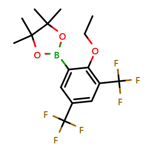 Chemical structure of 2-(2-Ethoxy-3,5-bis(trifluoromethyl)phenyl)-4,4,5,5-tetramethyl-1,3,2-dioxaborolane , AChemBlock AD291006