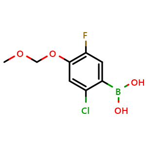 Chemical structure of (2-Chloro-5-fluoro-4-(methoxymethoxy)phenyl)boronic acid , AChemBlock AD291009