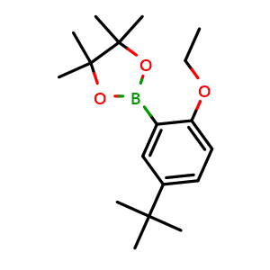 Chemical structure of 2-(5-(tert-Butyl)-2-ethoxyphenyl)-4,4,5,5-tetramethyl-1,3,2-dioxaborolane , AChemBlock AD291010