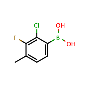 Chemical structure of (2-Chloro-3-fluoro-4-methylphenyl)boronic acid , AChemBlock AD291011