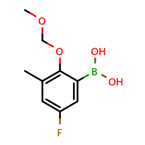 Chemical structure of (5-Fluoro-2-(methoxymethoxy)-3-methylphenyl)boronic acid , AChemBlock AD291017