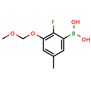 Chemical structure of (2-Fluoro-3-(methoxymethoxy)-5-methylphenyl)boronic acid , AChemBlock AD291021