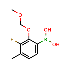 Chemical structure of (3-Fluoro-2-(methoxymethoxy)-4-methylphenyl)boronic acid , AChemBlock AD291023