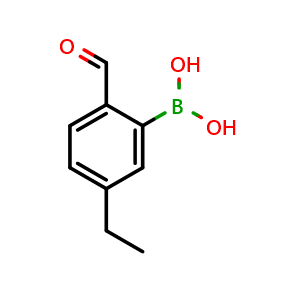 Chemical structure of (5-Ethyl-2-formylphenyl)boronic acid , AChemBlock AD291028