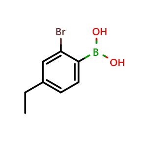 Chemical structure of (2-Bromo-4-ethylphenyl)boronic acid , AChemBlock AD291029