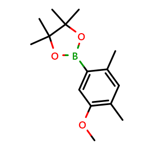 Chemical structure of 2-(5-Methoxy-2,4-dimethylphenyl)-4,4,5,5-tetramethyl-1,3,2-dioxaborolane , AChemBlock AD291033