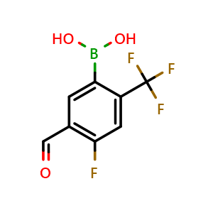 Chemical structure of (4-Fluoro-5-formyl-2-(trifluoromethyl)phenyl)boronic acid , AChemBlock AD291038