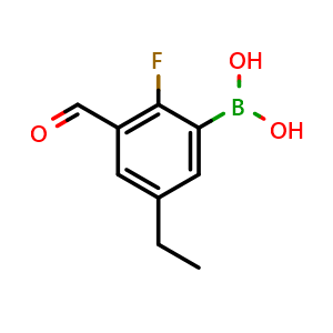 Chemical structure of (5-Ethyl-2-fluoro-3-formylphenyl)boronic acid , AChemBlock AD291039