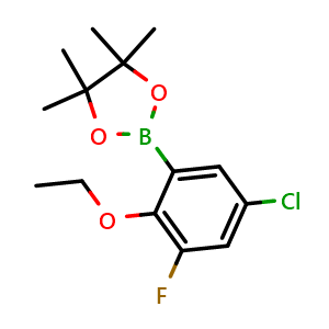 Chemical structure of 2-(5-Chloro-2-ethoxy-3-fluorophenyl)-4,4,5,5-tetramethyl-1,3,2-dioxaborolane , AChemBlock AD291042