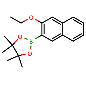 Chemical structure of 2-(3-Ethoxynaphthalen-2-yl)-4,4,5,5-tetramethyl-1,3,2-dioxaborolane , AChemBlock AD291043