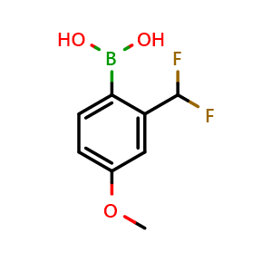 Chemical structure of (2-(Difluoromethyl)-4-methoxyphenyl)boronic acid , AChemBlock AD291045