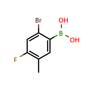 Chemical structure of (2-Bromo-4-fluoro-5-methylphenyl)boronic acid , AChemBlock AD291046