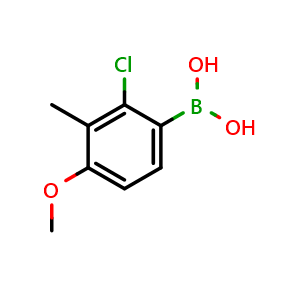 Chemical structure of (2-Chloro-4-methoxy-3-methylphenyl)boronic acid , AChemBlock AD291051