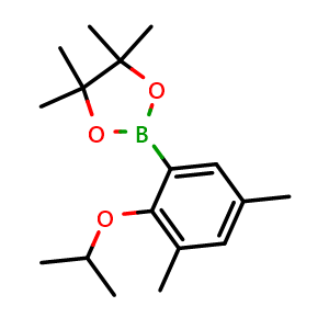 Chemical structure of 2-(2-Isopropoxy-3,5-dimethylphenyl)-4,4,5,5-tetramethyl-1,3,2-dioxaborolane , AChemBlock AD291055