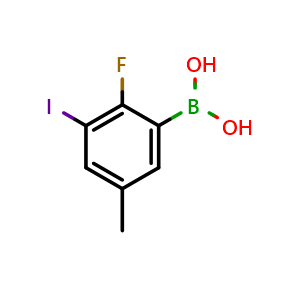 Chemical structure of (2-Fluoro-3-iodo-5-methylphenyl)boronic acid , AChemBlock AD291059