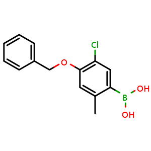 Chemical structure of (4-(Benzyloxy)-5-chloro-2-methylphenyl)boronic acid , AChemBlock AD291060