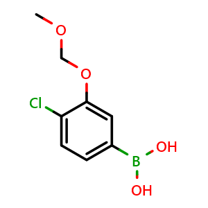 Chemical structure of (4-Chloro-3-(methoxymethoxy)phenyl)boronic acid , AChemBlock AD291061