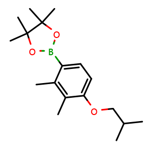 Chemical structure of 2-(4-Isobutoxy-2,3-dimethylphenyl)-4,4,5,5-tetramethyl-1,3,2-dioxaborolane , AChemBlock AD291065