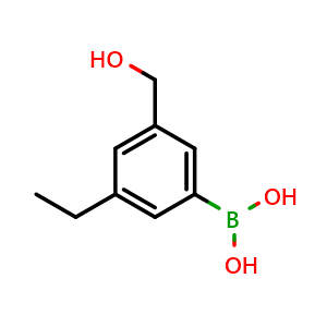 Chemical structure of (3-Ethyl-5-(hydroxymethyl)phenyl)boronic acid , AChemBlock AD291068