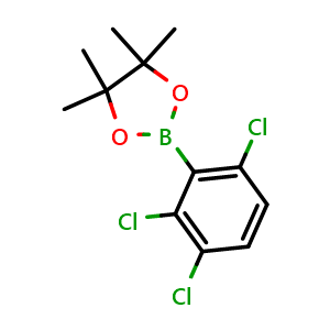 Chemical structure of 4,4,5,5-Tetramethyl-2-(2,3,6-trichlorophenyl)-1,3,2-dioxaborolane , AChemBlock AD291074