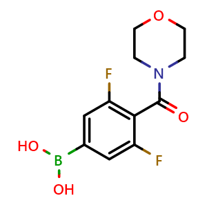 Chemical structure of (3,5-Difluoro-4-(morpholine-4-carbonyl)phenyl)boronic acid , AChemBlock AD291079